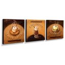 Ver imagem 2 de Kit 3 Quadros Cozinha Vintage Café Com Leite Capuccino Canvas 30x30cm-COZ09