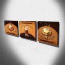 Ver imagem 3 de Kit 3 Quadros Cozinha Vintage Café Com Leite Capuccino Canvas 30x30cm-COZ09