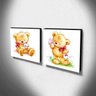 Kit 2 Quadros Infantis Ursinhos Canvas 30x30cm-INF423 - 3