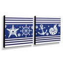 Ver imagem 2 de Kit 2 Quadros Infantis Marinheiro Canvas 30x30cm-INF385