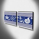 Ver imagem 3 de Kit 2 Quadros Infantis Marinheiro Canvas 30x30cm-INF385