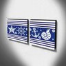 Kit 2 Quadros Infantis Marinheiro Canvas 30x30cm-INF385 - 3