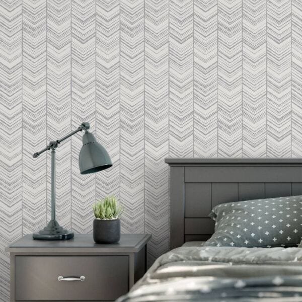 Papel de Parede desenho geométrico espinha de peixe - 1