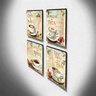 Kit 4 Quadros Cozinha Vintage Café Paris Pisa Roma Canvas 40x30cm-Coz06 - 3