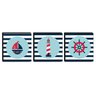 Kit 3 Quadros Infantis Marinheiro Canvas 30x30cm-INF187 - 1