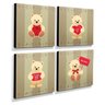 Kit 4 Quadros Infantis Ursinhos Canvas 30x30cm-INF215 - 2