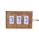 Ver imagem 1 de Régua Extensão Elétrica Filtro de Linha Madeira 3 Tomadas:azul e Dourado