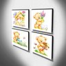 Kit 4 Quadros Infantis Ursinhos Canvas 30x30cm-INF421 - 3