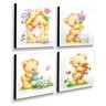 Kit 4 Quadros Infantis Ursinhos Canvas 30x30cm-INF421 - 2