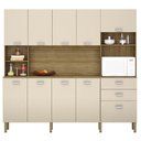 Ver imagem 1 de Armário de Cozinha Compacta 222cm Intesa K02 Freijó/Vanilla - Mpozenato