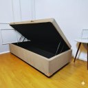 Ver imagem 4 de Cama Box Baú Solteiro Blindado (88x188x42):suede Bege/solteiro