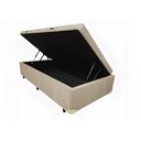 Ver imagem 1 de Cama Box Baú Solteiro Blindado (88x188x42):suede Bege/solteiro