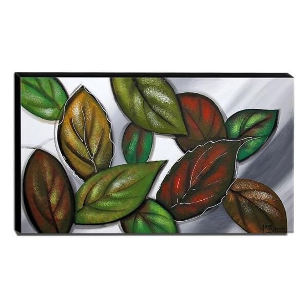 Quadro Decorativo Canvas Folhas 60x105cm - 1