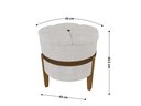 Ver imagem 4 de Puff Pétala Decorativo Premium Apoio para Os Pés Banco Estofado Redondo Banqueta Moderno Cor Bege
