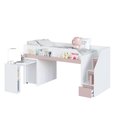 Ver imagem 5 de Cama Juvenil com Estação de Trabalho 230cm Branco/Rosa - Completa Móveis