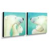 kit 2 Quadros Infantis Ursos Branco Canvas 30x30cm-INF419 - 2