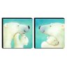 kit 2 Quadros Infantis Ursos Branco Canvas 30x30cm-INF419 - 1