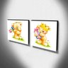 kit 2 Quadros Infantis Ursos Canvas 30x30cm-INF420 - 3