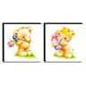 kit 2 Quadros Infantis Ursos Canvas 30x30cm-INF420 - 1