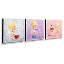 Ver imagem 2 de kit 3 Quadros Infantis Anjinha Canvas 30x30cm-INF473