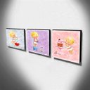 Ver imagem 3 de kit 3 Quadros Infantis Anjinha Canvas 30x30cm-INF473