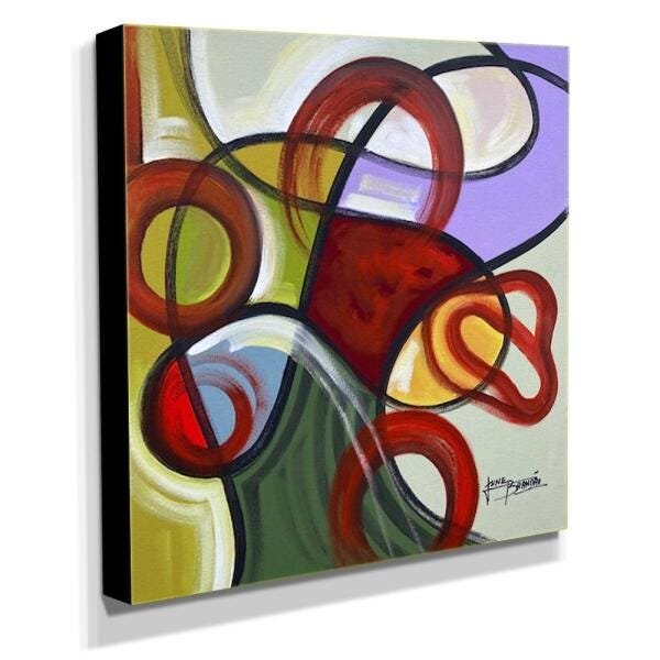 Quadro de Pintura Abstrato 60x60cm-1801 - 2