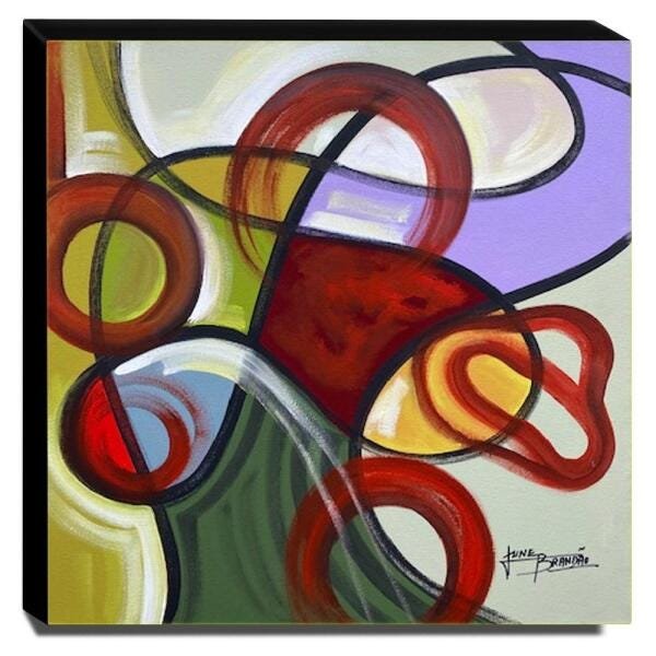 Quadro de Pintura Abstrato 60x60cm-1801 - 1