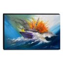 Ver imagem 1 de Quadro de Pintura Barco Atingido 80x120cm-1804