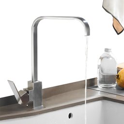 Torneira Banheiro Bica Alta Slim Quadrada Inox Cuba de Embutir - 4