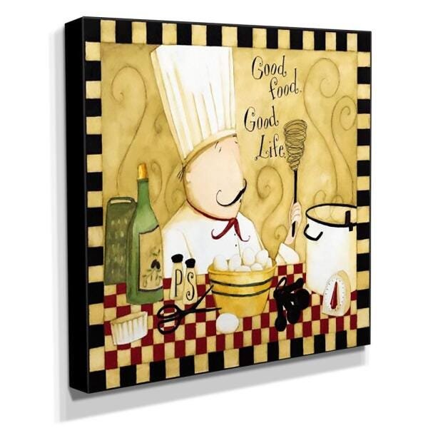 Quadro Cozinha Vintage Cozinheiro Canvas 30x30cm-COZ199 - 2