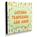 Ver imagem 2 de Quadro Cozinha Vintage Frase Cozinha Temperada Com Amor Canvas 30x30cm-COZ216