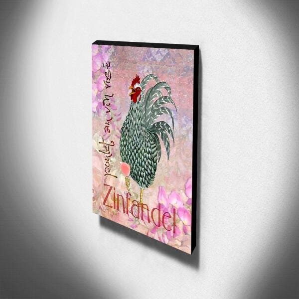 Quadro Cozinha Vintage Galinha Canvas 40x30cm-COZ170 - 3