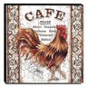 Quadro Cozinha Vintage Galo Café Canvas 30x30cm-COZ166 - 1