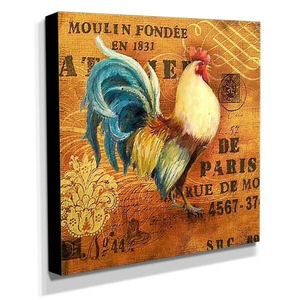 Quadro Cozinha Vintage Galo Canvas 30x30cm-COZ150 - 2