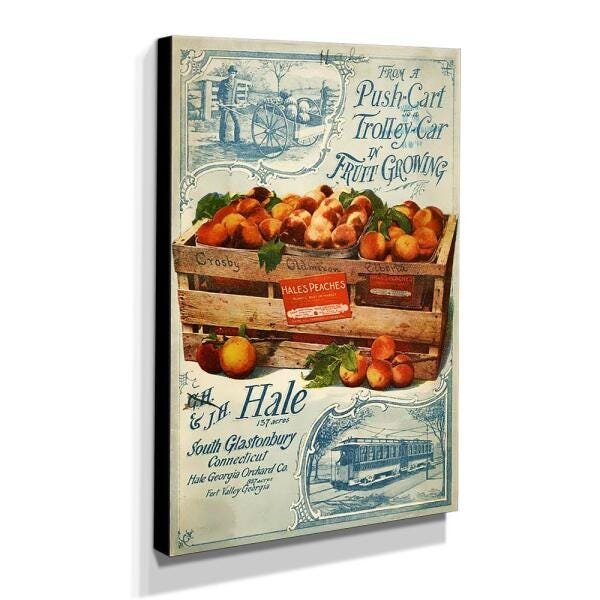 Quadro Cozinha Vintage Pêssegos Canvas 40x30cm-COZ186 - 2