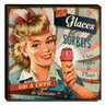 Quadro Cozinha Vintage Sorvete Canvas 30x30cm-COZ82 - 1