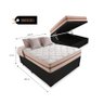 Cama Box Baú Viúva Tecido Sintético Preto com Colchão Pillow Angel - Bello Box - Molas Ensacadas 62x - 2