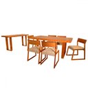 Ver imagem 2 de Mesa de Jantar 4 Lugares Retta Trapezzi com Aparador Mel 14798 - Parma Móveis