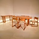 Ver imagem 1 de Mesa de Jantar 4 Lugares Retta Trapezzi com Aparador Mel 14798 - Parma Móveis