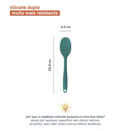ESPÁTULA DE SILICONE DUPLO REDONDA PEQUENA - OIKOS - 2