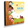 Quadro Infantil Crianças Bom Dia Canvas 30x30cm-INF88 - 2