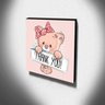 Quadro Infantil Gatinha Thank You Canvas 30x30cm-INF52 - 3