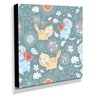 Quadro Infantil Gatos Florais Canvas 30x30cm-INF409 - 2