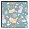 Quadro Infantil Gatos Florais Canvas 30x30cm-INF409 - 1