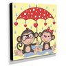 Quadro Infantil Macaquinhos Canvas 30x30cm-INF336 - 2