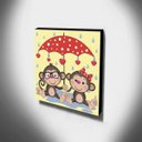 Ver imagem 3 de Quadro Infantil Macaquinhos Canvas 30x30cm-INF336