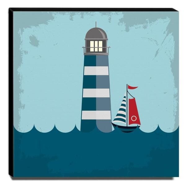 Quadro Infantil Marinheiro Canvas 30x30cm-INF192 - 1