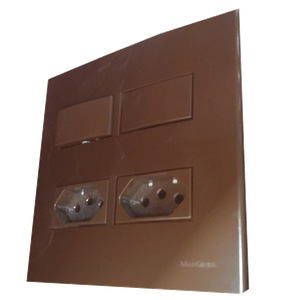 Conjunto 4x4" Linha Sleek Marrom Alto Brilho