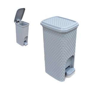 Lixeira Rattan Banheiro Pedal Multiuso Cesto Organizador