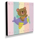 Ver imagem 2 de Quadro Infantil Ursinho Canvas 30x30cm-INF224